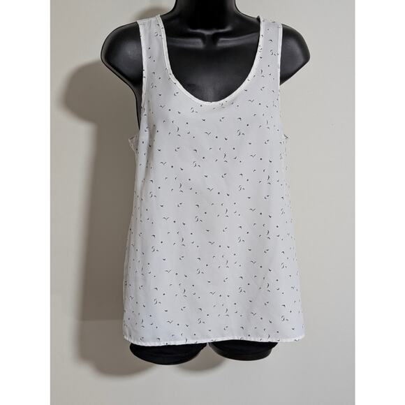 Mossimo Supply Co. Tops - Mossimo Supply Co White & Black Bird Print Sleeveless Tank Top Blouse Small